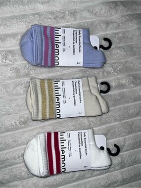 lululemon athletica Daily Essential women's Socks - White, Cream & purple